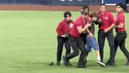 Padres fan taken down by security