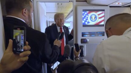 U.S. President Donald Trump aboard Air Force One.