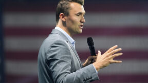 Charlie Kirk with microphone