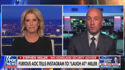 Laura Ingraham and Stephen Miller