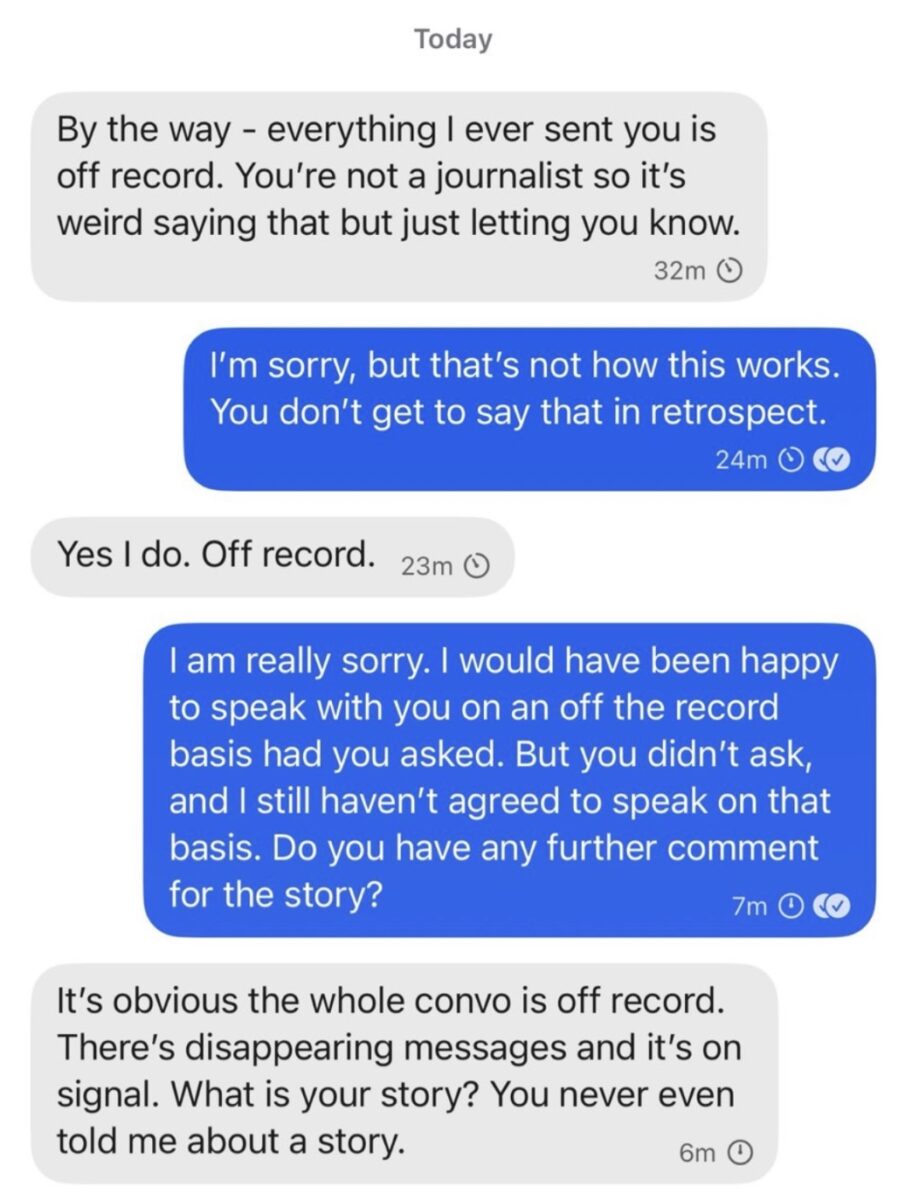 Anna Bower and Lindsey Halligan signal chat