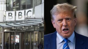 BBC building and Donald Trump