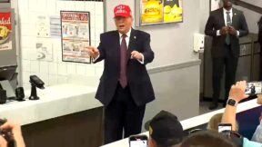 Diners Cheer As Trump Attacks Democrats in Burger Joint Stop: 'They're Crazy!' — 'Yes They Are!'