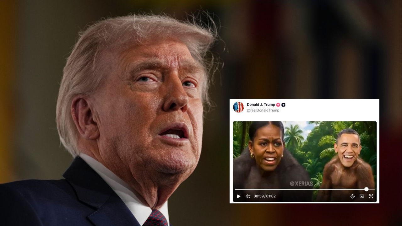Trump with Obama ape video screenshot