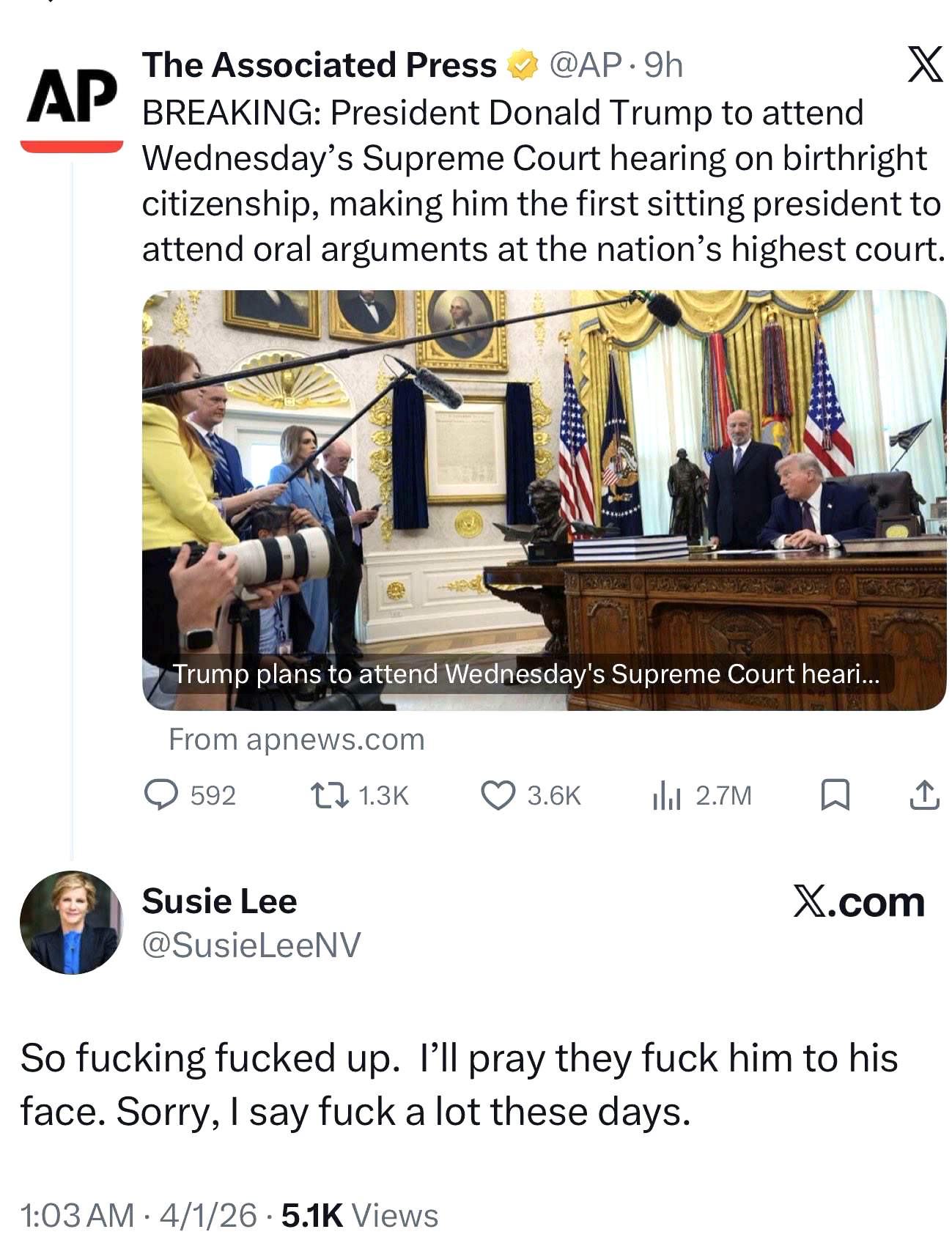 Dem Hopes 'They Fck' Trump 'To His Face' in Now-Deleted Post