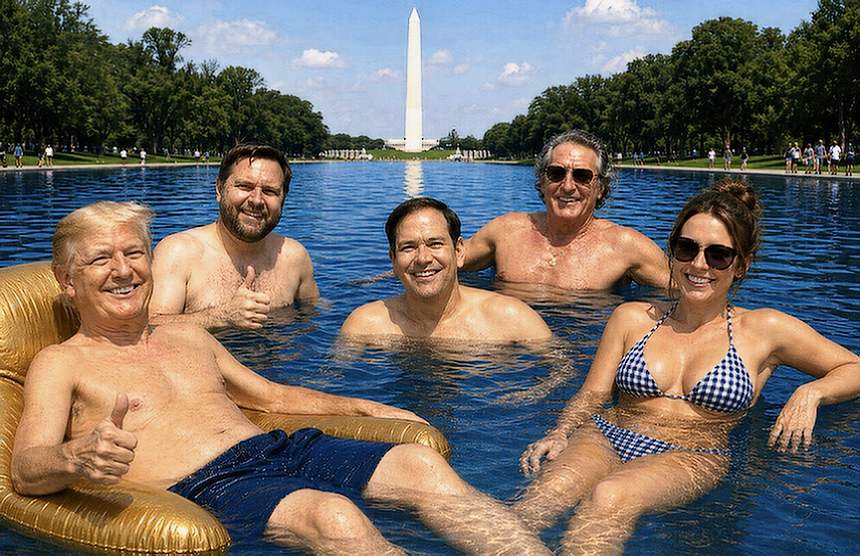 Trump Goes on Dead-of-Night Posting Bender of Bonkers AI Pics — Including Trump on Mt. Rushmore