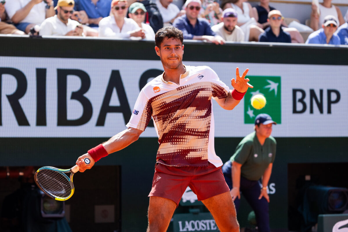 Paris, France - May 28: Adolfo Daniel Vallejo of Paraguay during his match against Moise Kouame of France in their second round match during Day Five of the 2026 French Open at Roland Garros on May 28, 2026 in Paris, France. (Photo by Pauline FIGUET/SPP) (Photo by Pauline FIGUET / SPP/Sipa USA)(Sipa via AP Images)