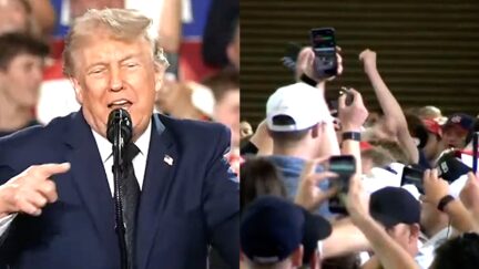 Trump Taunts Heckler During His Anti-Trans Rant As Security Drags Them Away