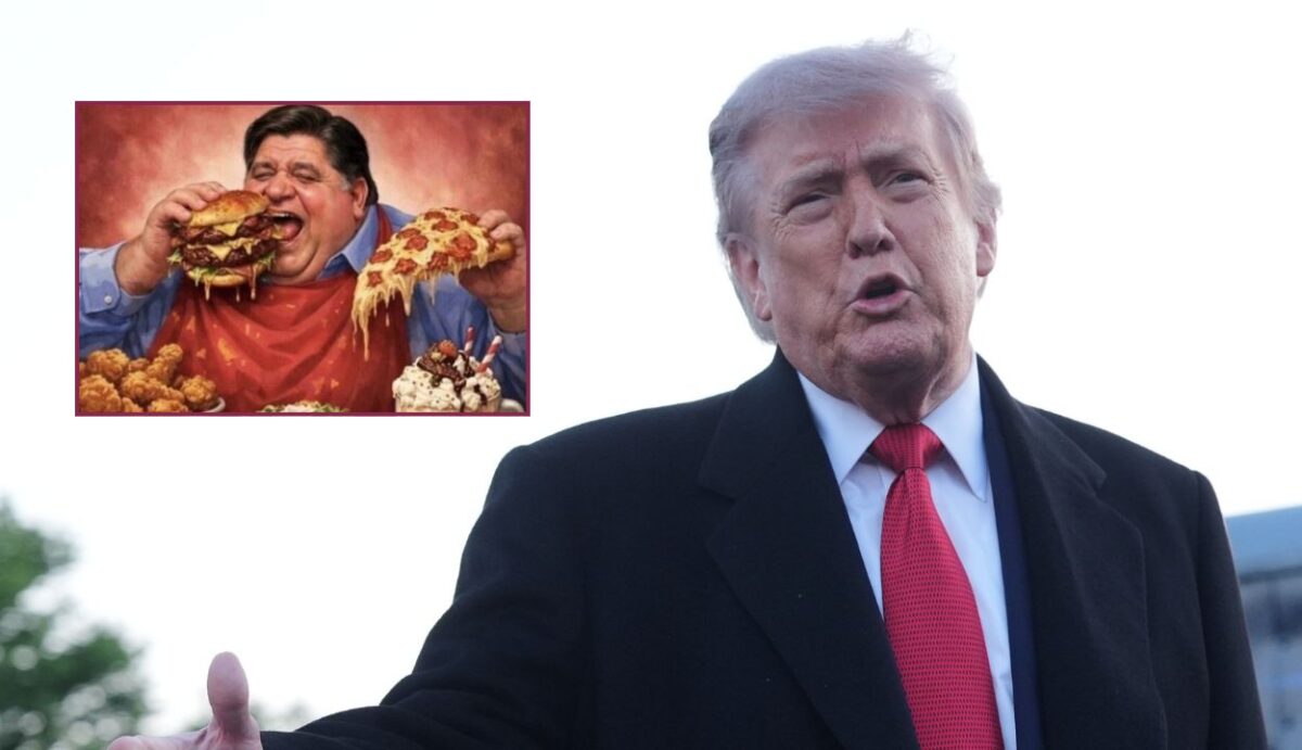 Gut Punch: Trump Posts AI Image of Pritzker Devouring Pizza