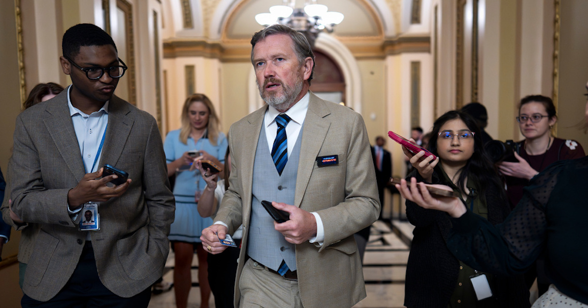Thomas Massie, R-Ky., leaves the chamber where work came to a standstill as Speaker Mike Johnson and Republican lawmakers are tangled over various issues, including the Homeland Security funds, at the Capitol in Washington, Wednesday, April 29, 2026.