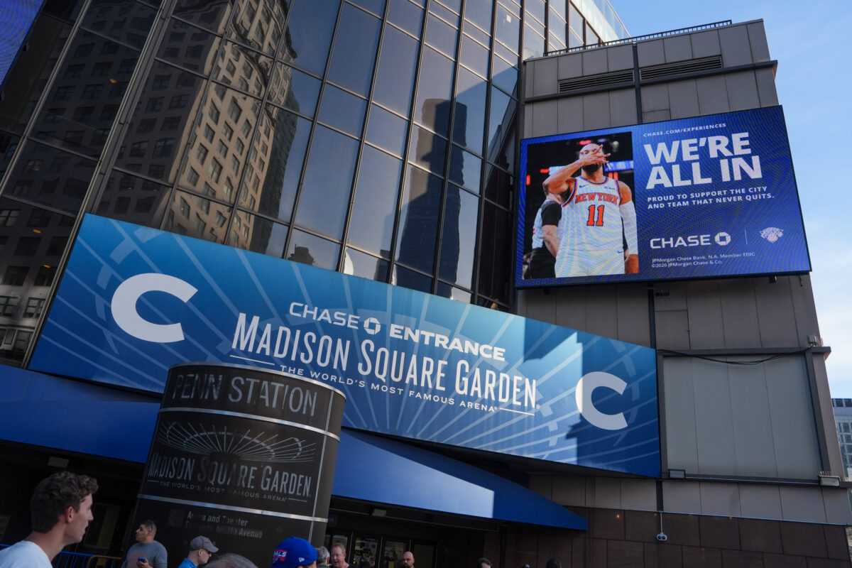 Madison Square Garden ahead of Game 3 of the NBA Finals, Monday, June 8, 2026, in New York. (AP Photo/Ryan Murphy)