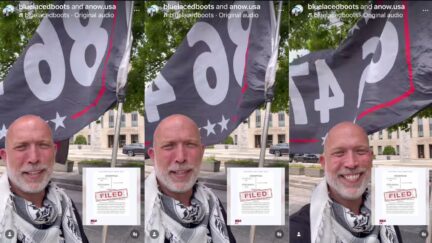 86-47 flag protest