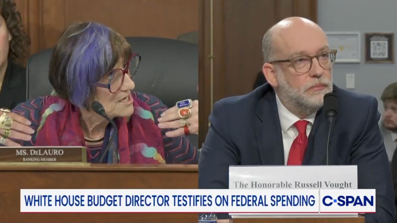 Rep. Rosa DeLauro and Russell Vought (CPAN)