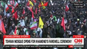 crowds in tehran for khamenei's funeral
