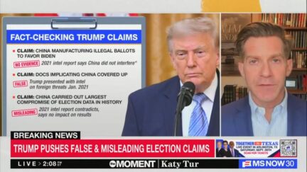 graphic with trump and ms now's michael feinberg inset