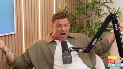 Alan Ritchson ranting about Epstein files on Happy Sad Confused podcast