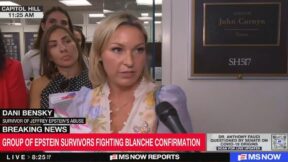 Dani Bensky speaks on Capitol Hill about Todd Blanche meeting