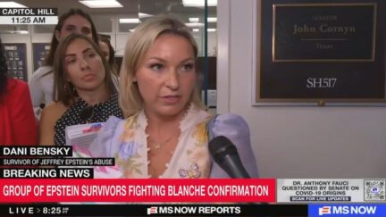 Dani Bensky speaks on Capitol Hill about Todd Blanche meeting