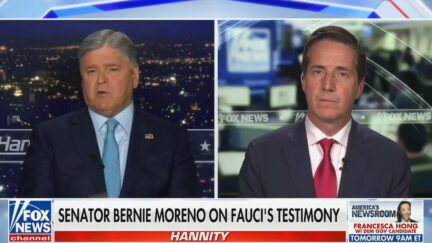 Sean Hannity interviewing Bernie Moreno on Fox News