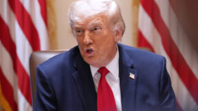 President Donald Trump speaks during a Cabinet meeting at the White House