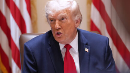 President Donald Trump speaks during a Cabinet meeting at the White House