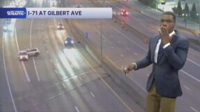 Live crash on air as meteorologist covers his mouth