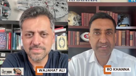 Ro Khanna on a split screen with wajahat ali