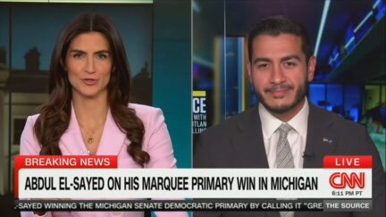 kaitlan collins and el-sayed in a split screen