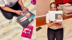 screengrabs showing candidate cutting up markwayne mullin's picture