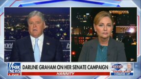 Sean Hannity and darline graham in a split screen