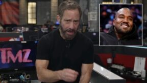 composite harvey levin (Screenshot) Kanye WEst (AP Photo/Ashley Landis, File)