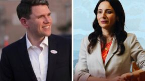 Texas Democratic candidates James Talarico, Gina Hinojosa