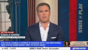 Peter Alexander interviewing Kamala Harris by phone