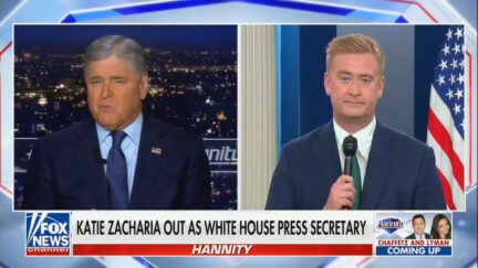 sean hannity and peter doocy in split screen