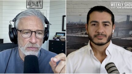 Jon Stewart interviewing Abdul El-Sayed