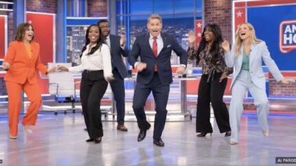 jennings and group of cnn pundits dance in ai generated video