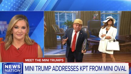Katie Pavlich interviewing Mini Trump and Mini Melania