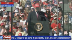 President Donald Trump told an Arizona crowd the penalty for government sources who spill key military plans to the media should be an obvious one: death.
