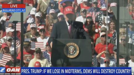 President Donald Trump told an Arizona crowd the penalty for government sources who spill key military plans to the media should be an obvious one: death.