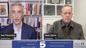dan turrentine and sean spicer in a split screen